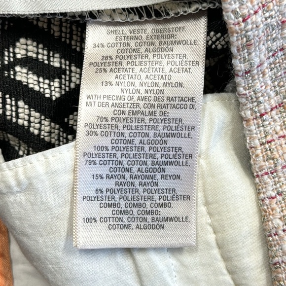 Anthropologie Elevenses Oatmeal Black Pink Tweed Patchwork Skort Size 10 - Picture 5 of 8